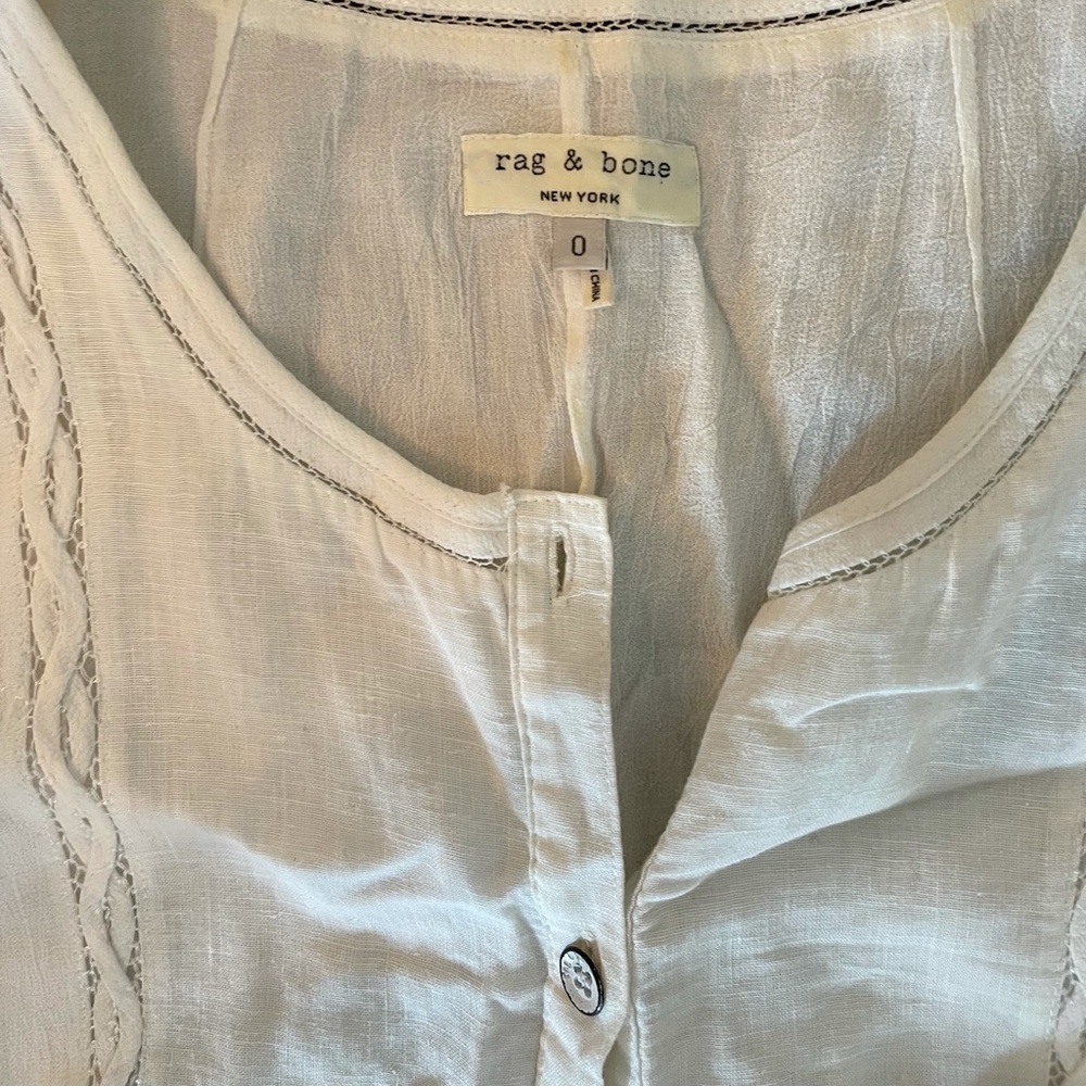 Rag and bone white button mini dress